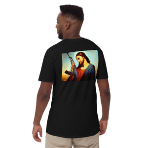 AK47 Jesus Back Print Short-Sleeve Unisex T-Shirt