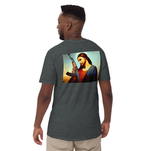 AK47 Jesus Back Print Short-Sleeve Unisex T-Shirt