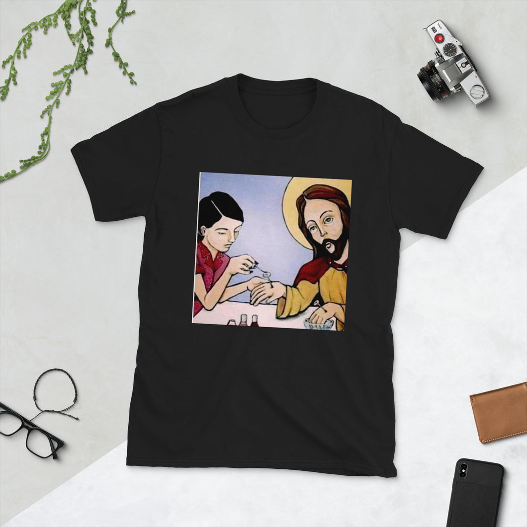 Jesus Getting Nails Done Short-Sleeve Unisex T-Shirt