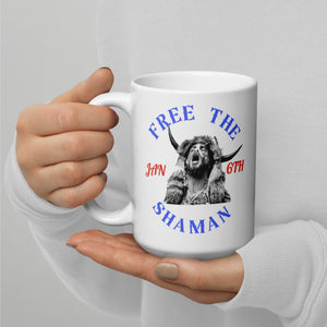Free the Shaman White glossy mug